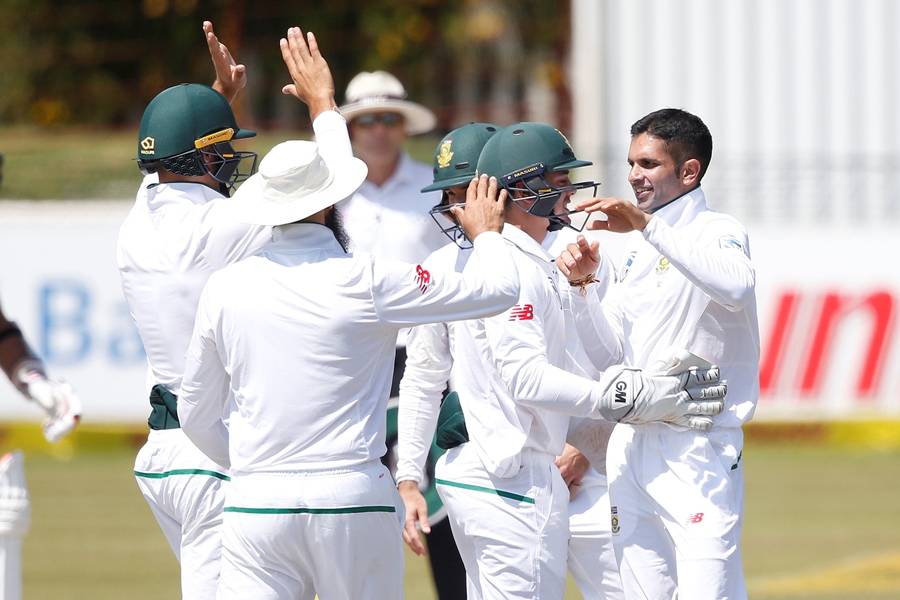 beating them at their game spinner maharaj starred for south africa despite many touting the proteas pacers to trouble the bangladesh batsmen photo afp