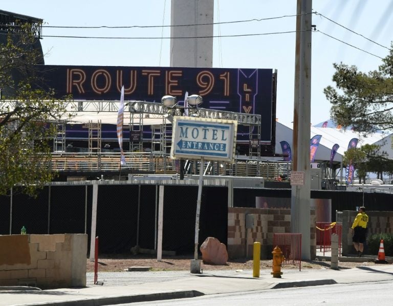 the front entrance to the route 91 festival venue in las vegas nevada on october 2 2017 photo afp