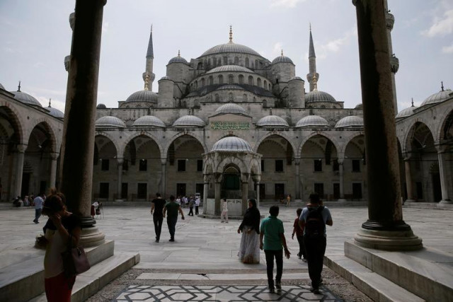 tourists visit the ottoman era sultanahmet mosque also known as the blue mosque in istanbul turkey photo reuters tourists visit the ottoman era sultanahmet mosque also known as the blue mosque in istanbul turkey photo reuters
