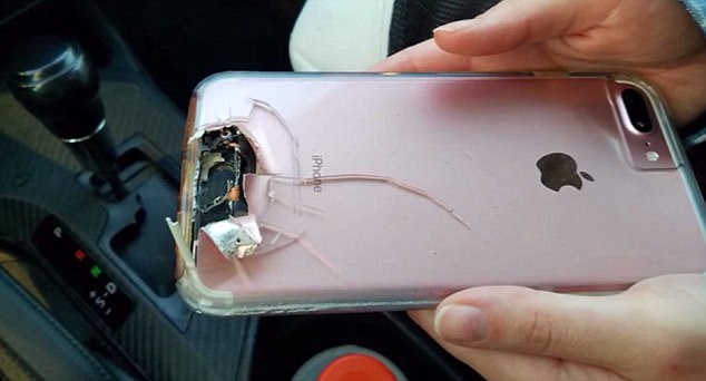 a photo of the popular device shows the back of the iphone broken from the bottom however it is unclear where or how the woman was holding her phone while fleeing the horrific scene photo courtesy daily mail