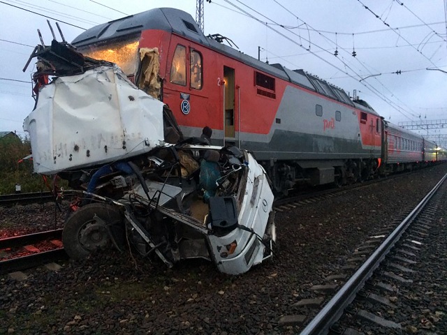 a handout picture released by vladimir region branch of the russian interior ministry shows the site of a collision after a train slammed into a passenger bus that had broken down on a level crossing near the city of vladimir some 110 kilometres 70 miles east of the russian capital photo afp