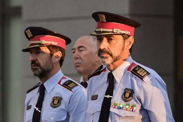 josep luis trapero r chief of the catalan police mossos d 039 esquadra who is under investigation for sedition arrives to the high court in madrid on october 6 2017 spain 039 s government has defiantly rejected calls for mediation over catalonia 039 s push for independence as the two factions headed towards another showdown the courts placed catalonia 039 s regional police chief trapero and three other suspects under investigation for an alleged quot crime of sedition quot photo afp josep luis trapero r chief of the catalan police mossos d 039 esquadra who is under investigation for sedition arrives to the high court in madrid on october 6 2017 spain 039 s government has defiantly rejected calls for mediation over catalonia 039 s push for independence as the two factions headed towards another showdown the courts placed catalonia 039 s regional police chief trapero and three other suspects under investigation for an alleged quot crime of sedition quot photo afp