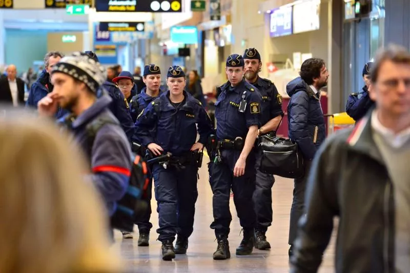 swedish policemen patrol the arlanda airport outside stockholm sweden photo reuters swedish policemen patrol the arlanda airport outside stockholm sweden photo reuters