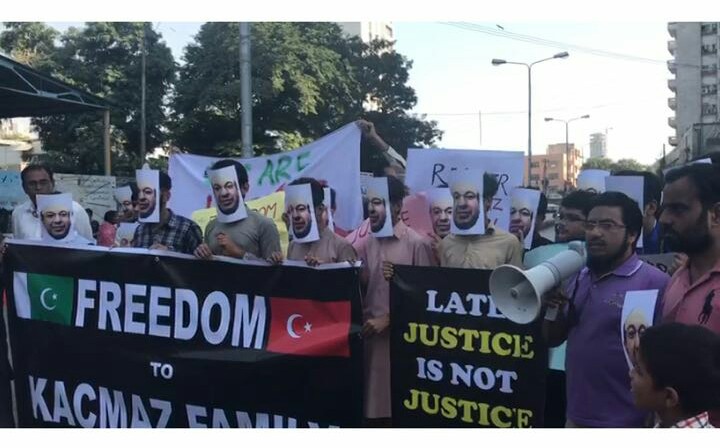 teachers of pak turk school protest the illegal detention of mesut kacmaz and his family photo ppi