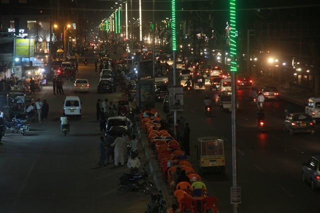 encroachments appeared on university road weeks after its inauguration photo athar khan