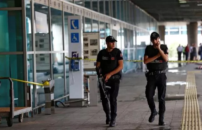 police officers patrol at turkey 039 s largest airport istanbul ataturk following a blast on june 28 2016 photo reuters police officers patrol at turkey 039 s largest airport istanbul ataturk following a blast on june 28 2016 photo reuters