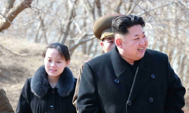 kim jong un pictured with his sister yo jong in 2015 she is thought to have helped mould his image as a benevolent father of the nation figure photo kcna epa