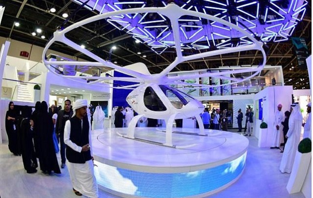 the undisputed star of the expo which has more than 4 000 companies from 71 countries participating was dubai 039 s flying taxi project it will fly at a height of 120 metres 130 yards meaning it will be 039 out of the way of commercial flights 039 photo afp