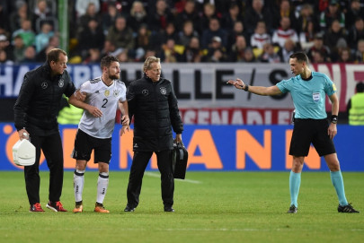 mustafi suffers leg injury on germany duty mustafi suffers leg injury on germany duty