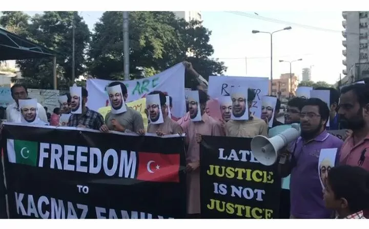 teachers of pak turk school protest the illegal detention of mesut kacmaz and his family photo ppi teachers of pak turk school protest the illegal detention of mesut kacmaz and his family photo ppi