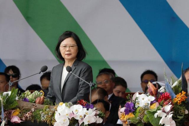 taiwan president tsai ing wen gives a speech during the national day celebrations in taipei taiwan october 10 2017 photo reuters