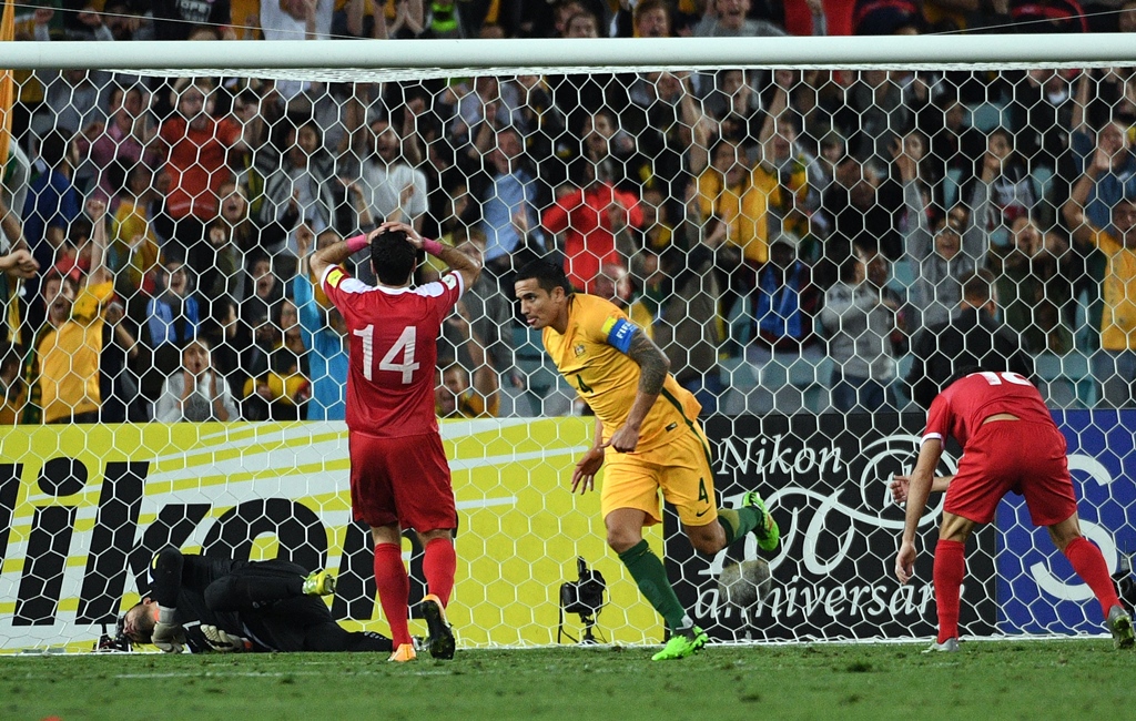 last gasp winner tim cahill scored deep into extra time to take australia a big step closer to next year 039 s world cup and end syria 039 s fairytale run in the play offs photo afp