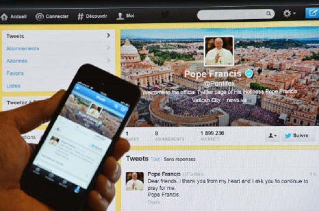 pope francis made his first tweet in march 2013 photo afp pope francis made his first tweet in march 2013 photo afp