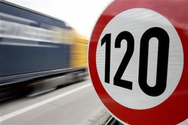 a truck passes a 120 km h 75 mph speed limit sign on the a27 autobahn near the northern german city of bremen april 10 2008 photo reuters a truck passes a 120 km h 75 mph speed limit sign on the a27 autobahn near the northern german city of bremen april 10 2008 photo reuters