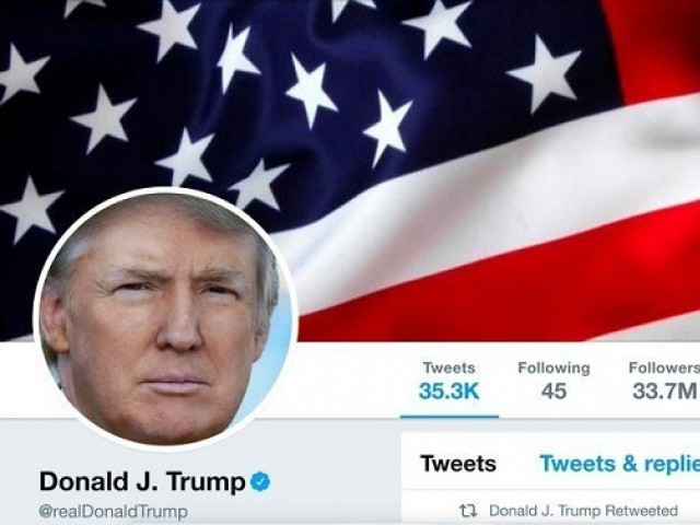 the masthead of us president donald trump 039 s realdonaldtrump twitter account is seen photo reuters