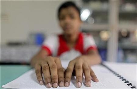 a visually impaired boy photo reuters