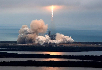 a spacex falcon 9 rocket disappears into clouds after it lifted off on a supply mission to the international space station from historic launch pad 39a at the kennedy space center in cape canaveral florida u s february 19 2017 photo reuters