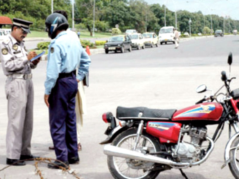 according to the islamabad traffic police hundreds of others were also ticketed photo file