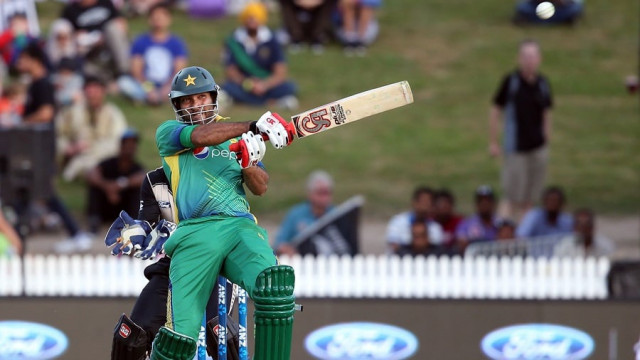 sohaib maqsood of pakistan plays a shot during the second twenty20 cricket match between new zealand and pakistan at seddon park in hamilton on january 17 2016 photo afp sohaib maqsood of pakistan plays a shot during the second twenty20 cricket match between new zealand and pakistan at seddon park in hamilton on january 17 2016 photo afp