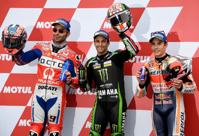 petrucci finished 0 3 seconds behind zarco with marquez a further tenth off the pace to complete the front row photo afp petrucci finished 0 3 seconds behind zarco with marquez a further tenth off the pace to complete the front row photo afp
