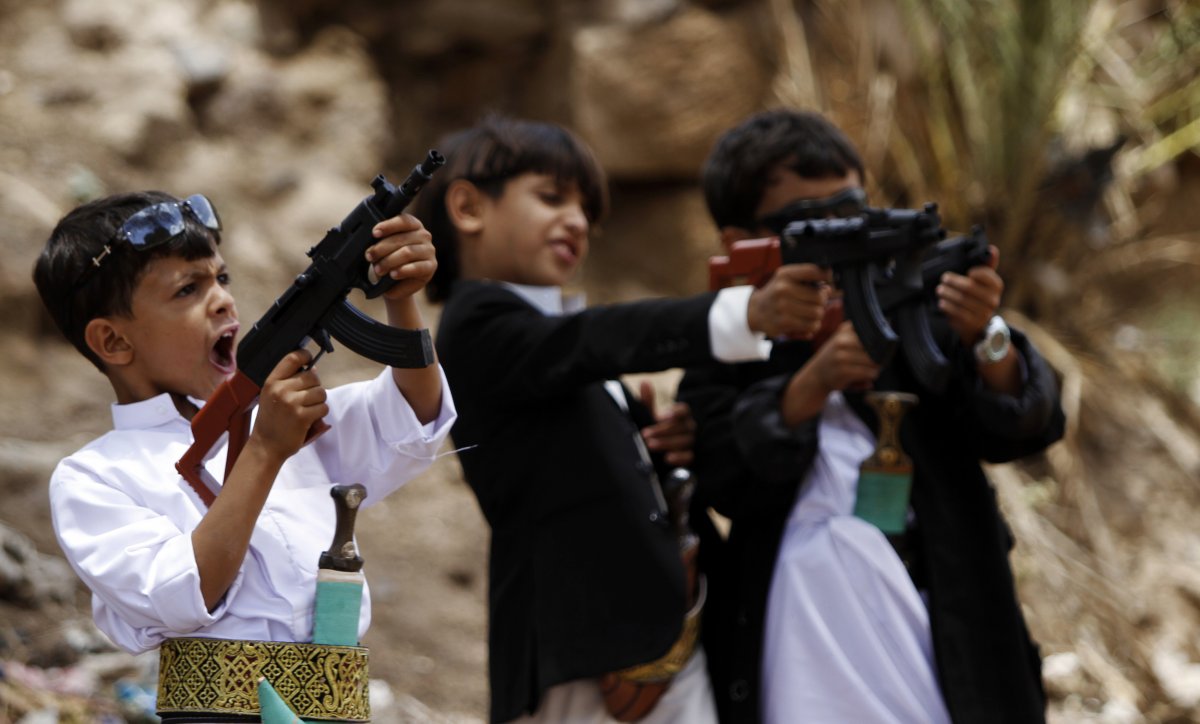 children playing with toy guns photo reuters