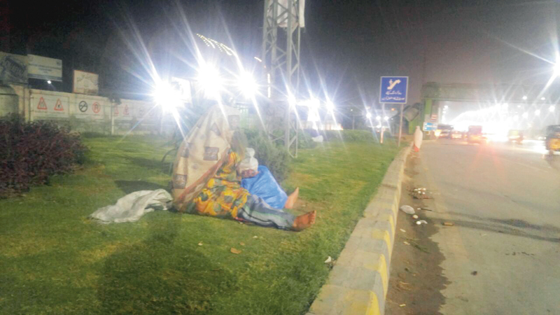 homeless sleep on greenbelts in peshawar photo express