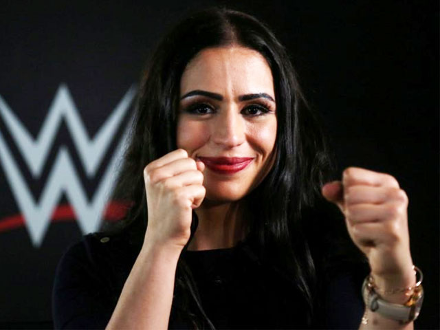 shadia bseiso who was signed by world wrestling entertainment inc as its first female performer from the arab world gestures during an interview with reuters in dubai uae october 15 2017 reuters satish kumar