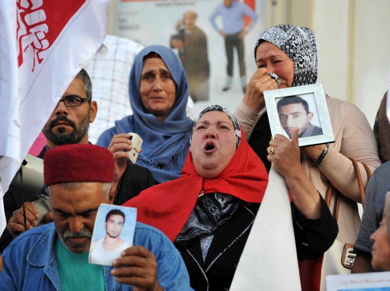 tunisians protest in tunis after they lost relatives in the mediterranean as they attempted to cross to europe by boat photo afp