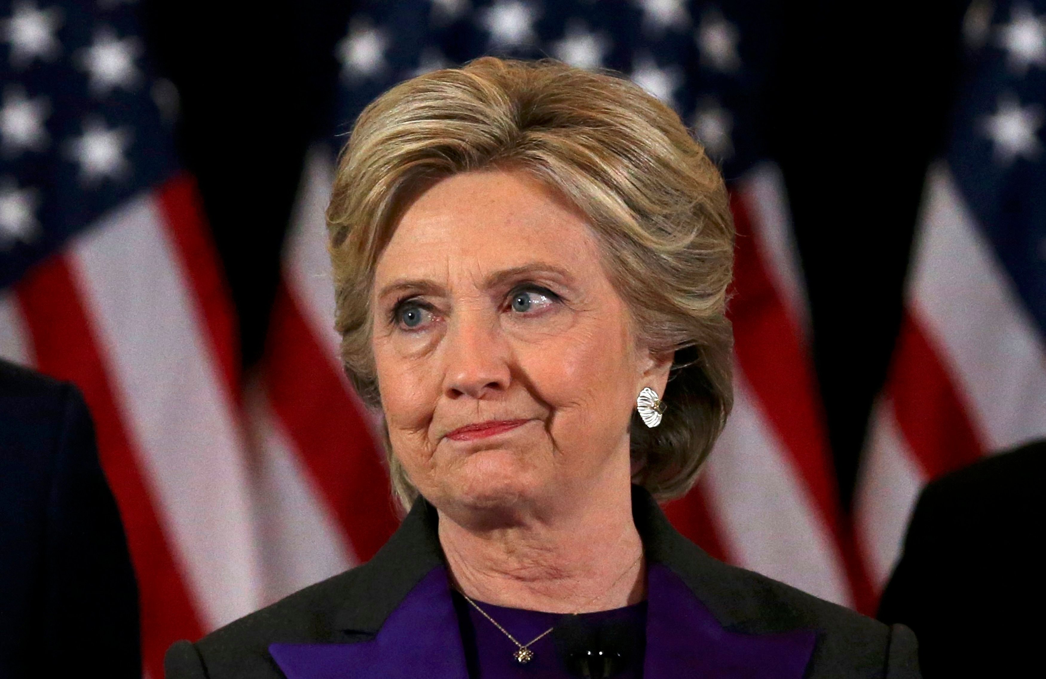 hillary clinton addresses her staff and supporters on the results of the u s election at a hotel in new york photo reuters