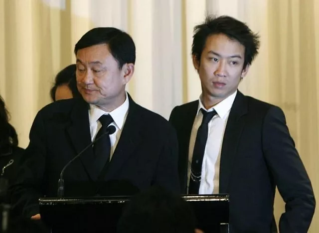 ousted thai prime minister thaksin shinawatra l stands with his son panthongtae during a news conference at a hotel in bangkok february 28 2008 photo reuters sukree sukplang ousted thai prime minister thaksin shinawatra l stands with his son panthongtae during a news conference at a hotel in bangkok february 28 2008 photo reuters sukree sukplang
