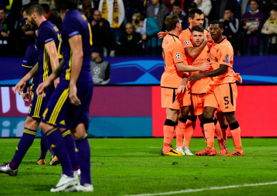 liverpool score seven to ease pressure on klopp liverpool score seven to ease pressure on klopp