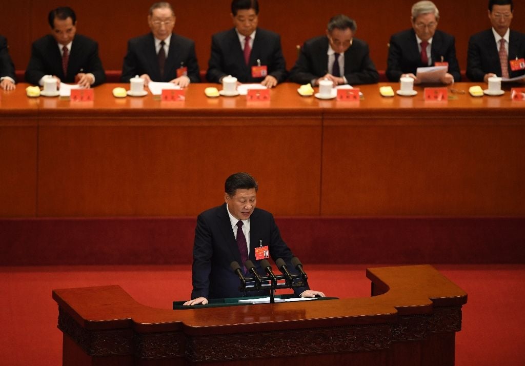 president xi jinping 039 s opening speech was delivered to some 2 300 delegates assembled in the great hall of the people photo afp