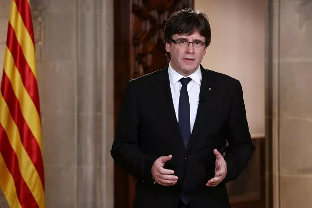 catalan regional president puigdemont makes an statement at generalitat palace in barcelona photo reuters catalan regional president puigdemont makes an statement at generalitat palace in barcelona photo reuters