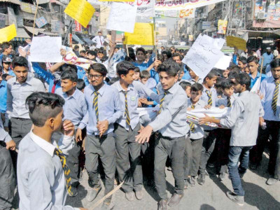 students demand school repairs