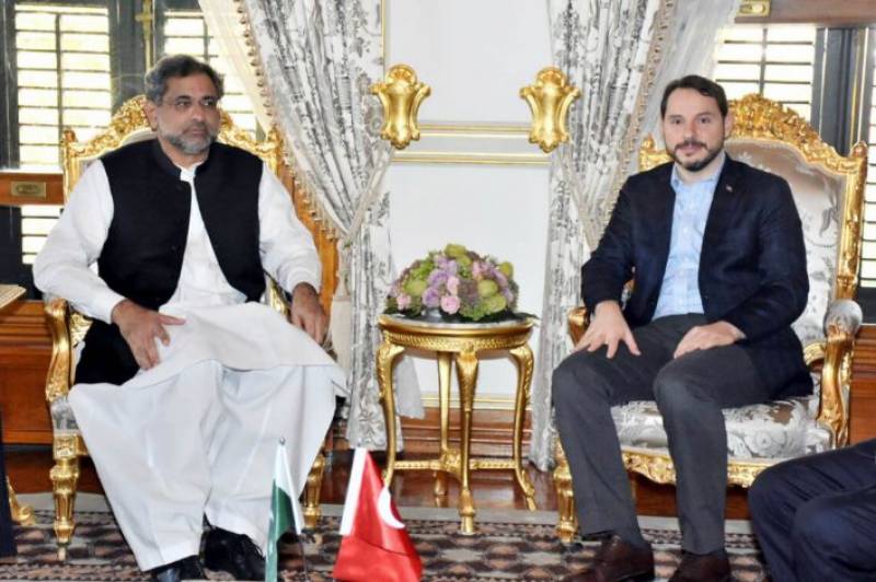 pm abbasi with turkish minister photo radio pakistan