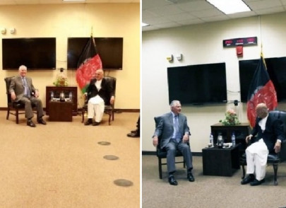 photo of tillerson s meeting with afghan president ghani mysteriously photoshopped photo of tillerson s meeting with afghan president ghani mysteriously photoshopped
