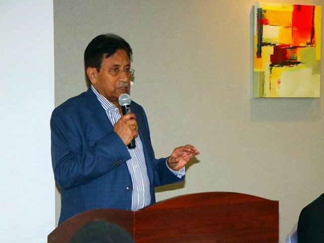 gen retd pervez musharraf addressing the newly elected office bearers of his apml party in dubai on thursday photo courtesy apml