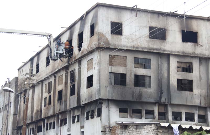 two hundred and sixty people were killed in the fire at ali enterprises garments factory in baldia town on september 11 2012 the incident earlier deemed an accident in which casualties multiplied due to the lack of safety measures was recently termed an act of arson over non payment of extortion photo file