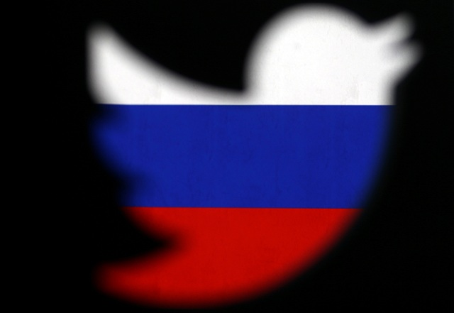a 3d printed twitter logo displayed in front of russian flag is seen in this illustration picture october 27 2017 photo reuters