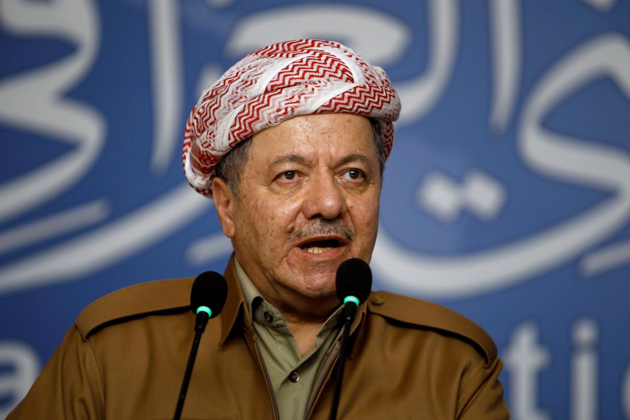 iraqi kurdish regional president massoud barzani speaks during a news conference with ammar al hakim leader of the islamic supreme council of iraq isci in baghdad photo reuters