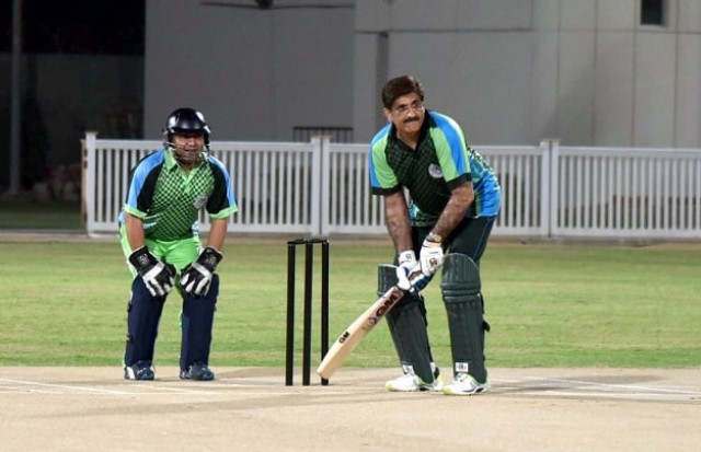 sindh chief minister syed murad ali shah bats during sindh and punjab parliamentarians match organised at moin khan stadium photo express sindh chief minister syed murad ali shah bats during sindh and punjab parliamentarians match organised at moin khan stadium photo express