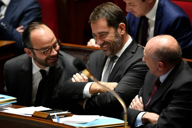 from l french prime minister edouard philippe french junior minister for the relations with parliament and government spokesperson christophe castaner and french interior minister gerard collomb attend a session of questions to the government at the french national assembly in paris on tuesday photo afp from l french prime minister edouard philippe french junior minister for the relations with parliament and government spokesperson christophe castaner and french interior minister gerard collomb attend a session of questions to the government at the french national assembly in paris on tuesday photo afp