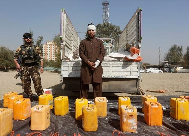 a captured taliban insurgent is presented to the media after he was arrested with car explosive devices in kabul afghanistan october 15 2017 photo reuters a captured taliban insurgent is presented to the media after he was arrested with car explosive devices in kabul afghanistan october 15 2017 photo reuters