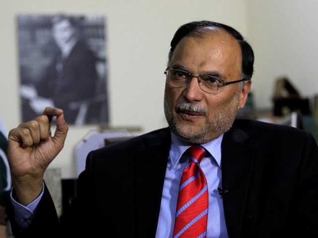 ahsan iqbal says the project in islamabad should be completed on fast track basis photo file