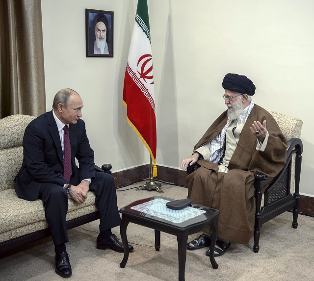 russian president vladimir putin l meets with iranian supreme leader ayatollah ali khamenei in tehran iran november 1 2017 photo via reuters