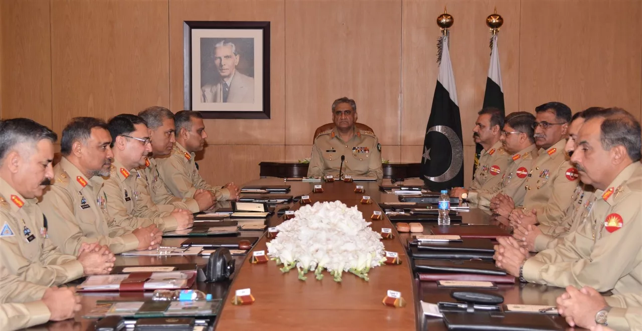 coas gen qamar javed bajwa presiding 205th corps commanders 039 conference at ghq in rawalpindi on thursday photo ispr coas gen qamar javed bajwa presiding 205th corps commanders 039 conference at ghq in rawalpindi on thursday photo ispr