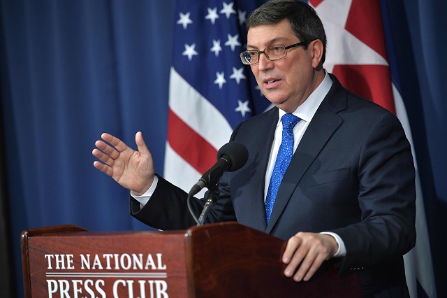 cuba 039 s foreign minister bruno rodriguez speaks during a press conference at the national press club in washington dc on november 2 2017 photo afp