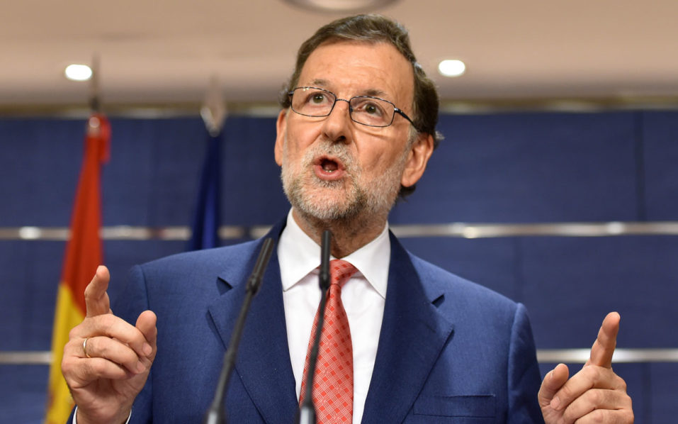 spain 039 s interim prime minister mariano rajoy gives a press conference at the spanish parliament in madrid photo afp