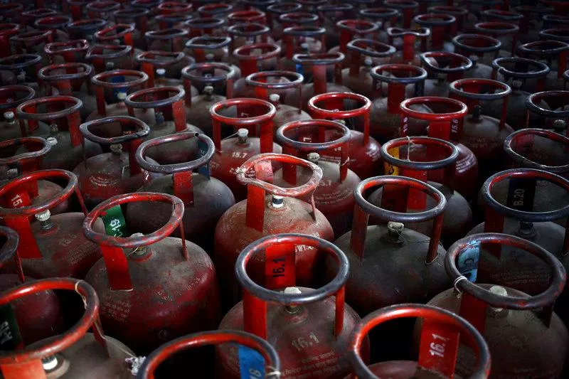 empty liquefied petroleum gas lpg cylinders are seen at a gas distribution centre photo reuters empty liquefied petroleum gas lpg cylinders are seen at a gas distribution centre photo reuters