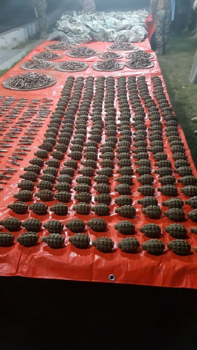 850 kg of black explosives 252 grenades and 236 grenade fuses seized photo ispr